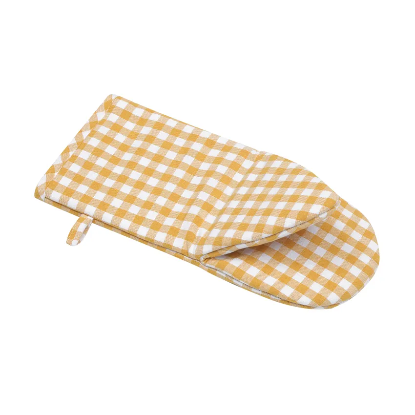 Gant de cuisine recyclé Bella, Jaune/Blanc