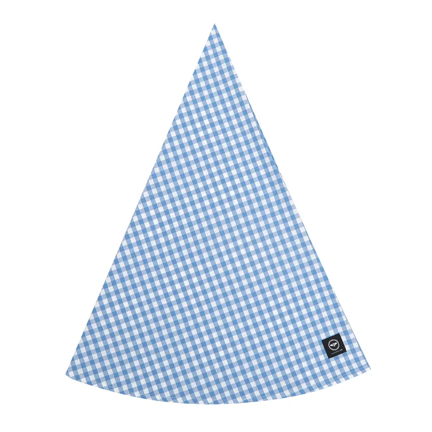 Nappe Ronde Recyclée Bella, Bleu clair/Blanc