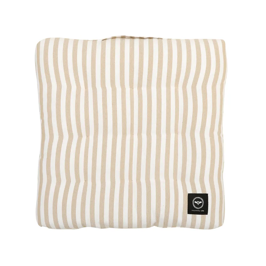 Coussin de palette recyclé Melker, Nettoyable d’un coup d’éponge, Sable/Blanc