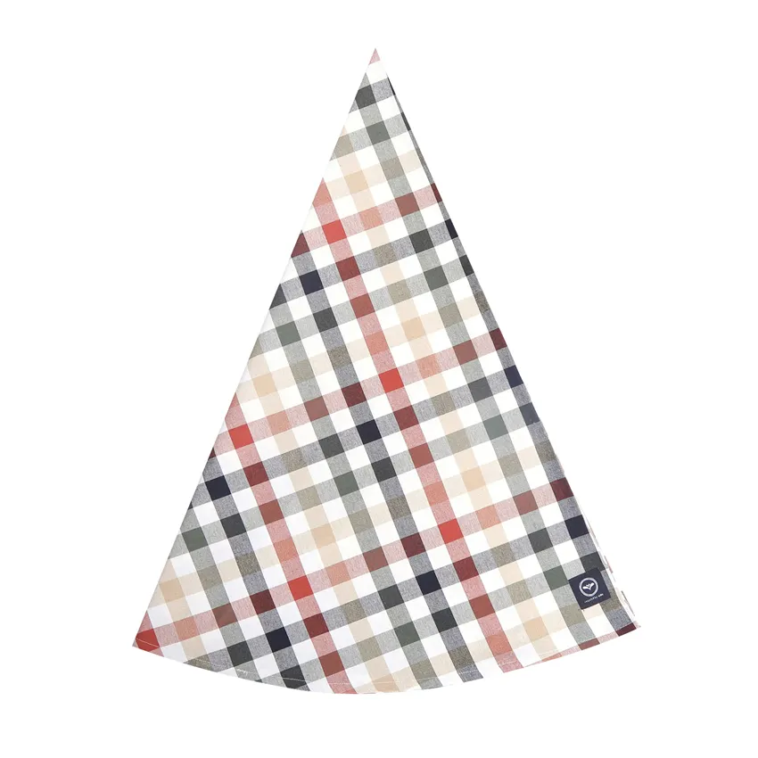 Nappe Ronde Recyclée Ruth, Vert olive/noir/rouille