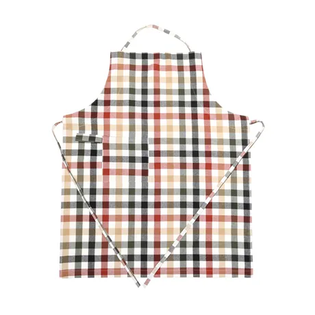 Tablier Recyclé Ruth, Vert olive/noir/rouille