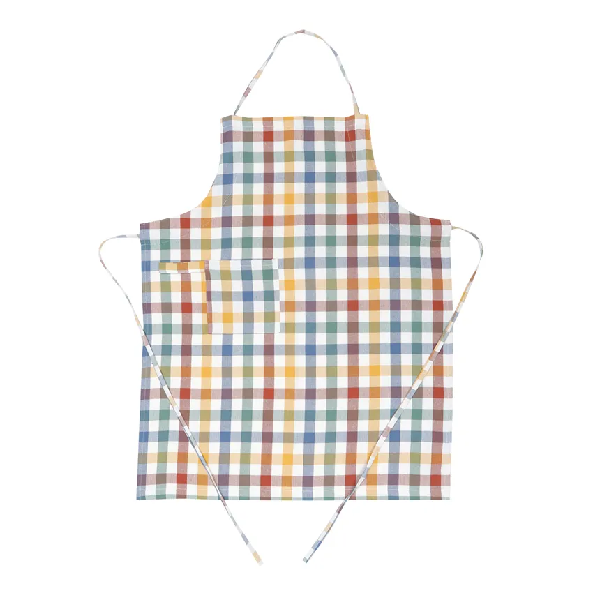 Tablier Recyclé Ruth, Vert/rouille/beige