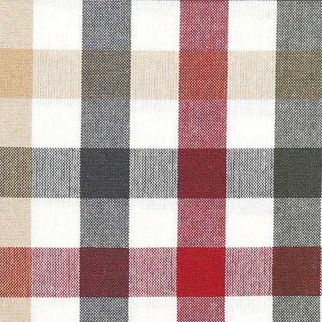 Recyclé Au mètre Ruth, Rouge foncé/vert olive/gris fonc