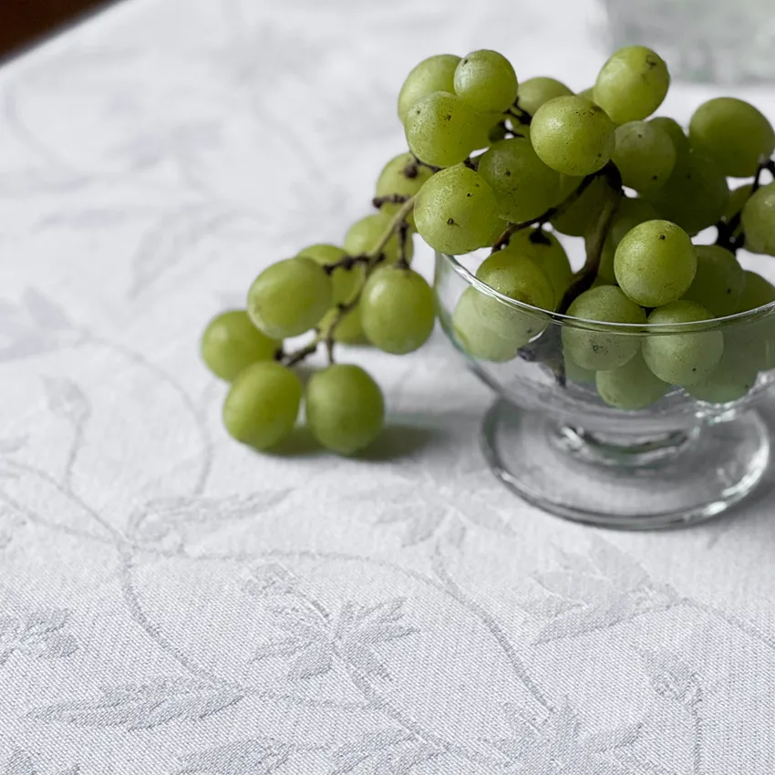 Nappe recyclée Lea, Blanc/blanc