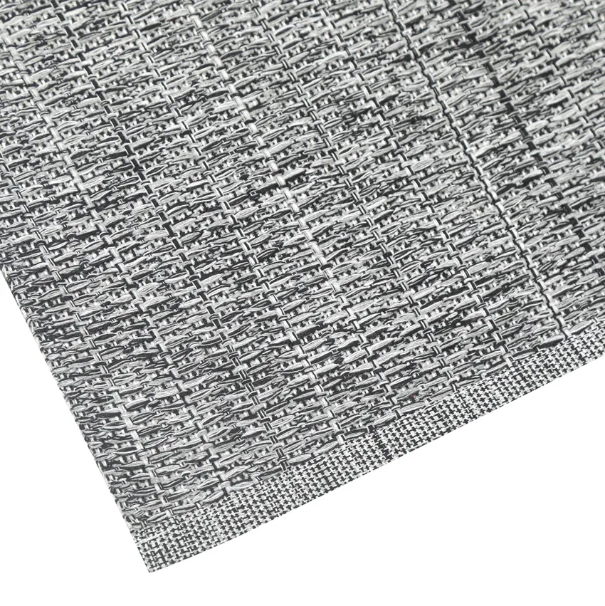 Set de table recyclé 2-pack Sandra, Noir/gris clair/blanc