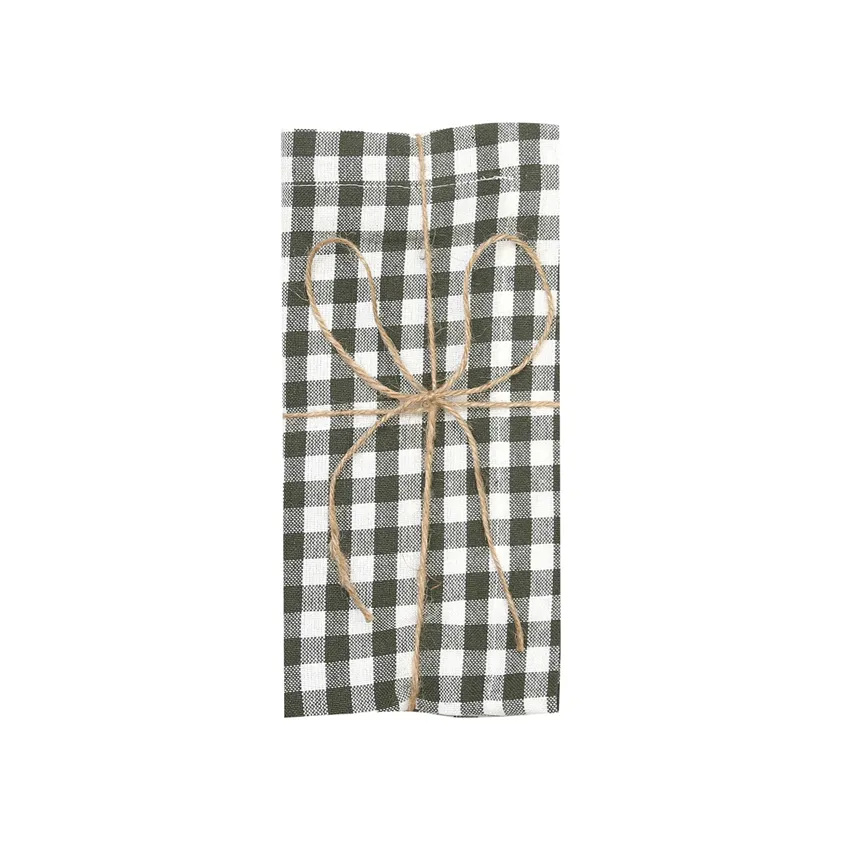 Serviette Recyclée 2-pack Bella, Vert olive/Beige