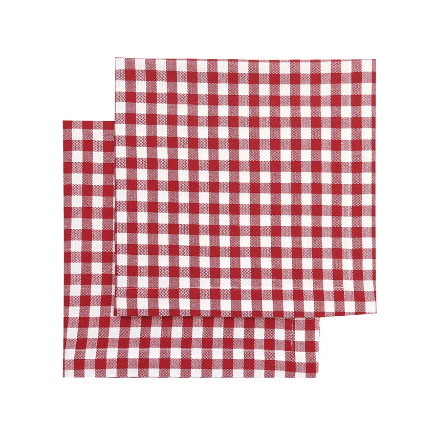Serviette Recyclée 2-pack Bella, Rouge foncé/Beige
