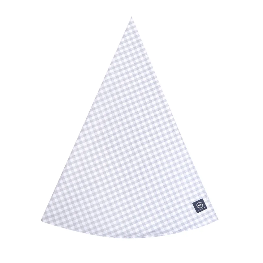 Nappe Ronde Recyclée Bella, Gris clair/Blanc