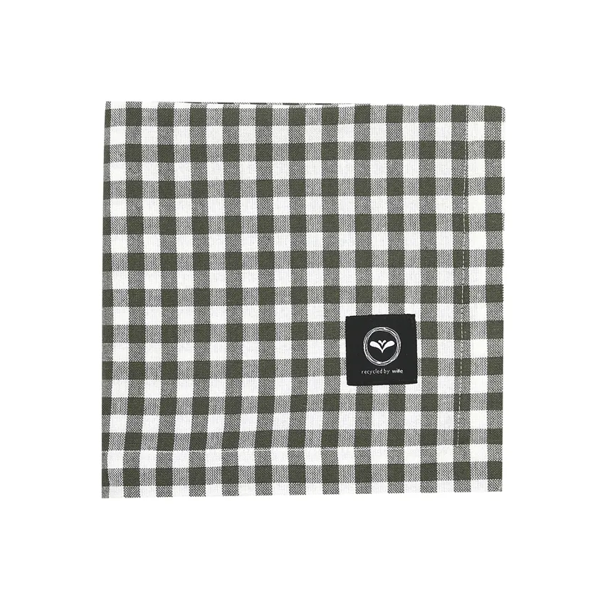 Nappe recyclée Bella, Vert olive/Beige