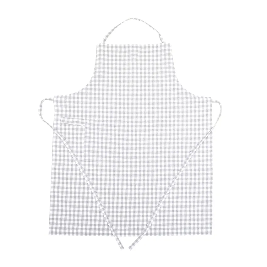 Tablier Recyclé Bella, Gris clair/Blanc