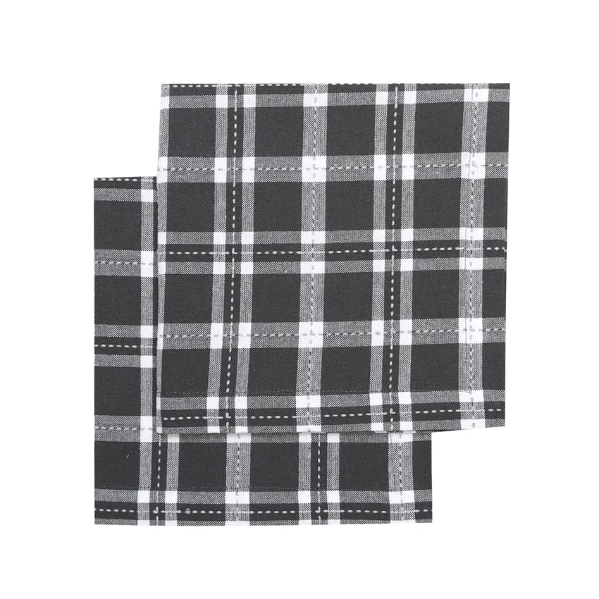 Serviette Recyclée 2-pack Ann, Gris foncé/gris clair/blanc