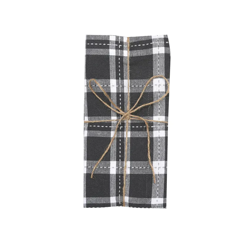 Serviette Recyclée 2-pack Ann, Gris foncé/gris clair/blanc