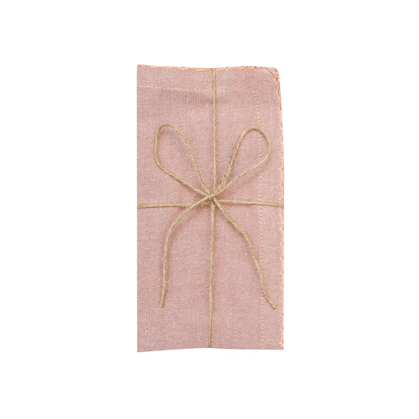 Serviette Recyclée 2-pack Felicia, Rouille clair/Beige