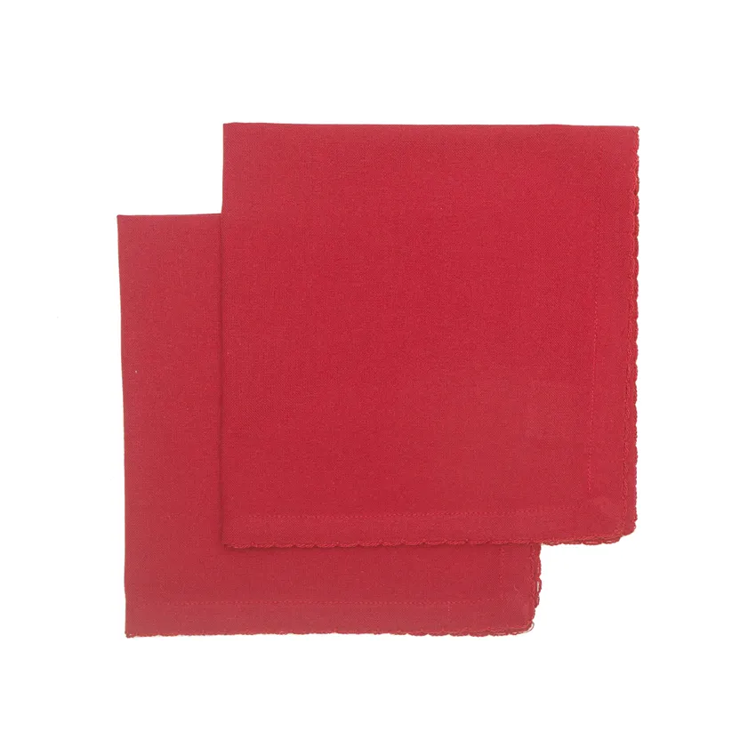 Serviette Recyclée 2-pack Felicia, Rouge foncé