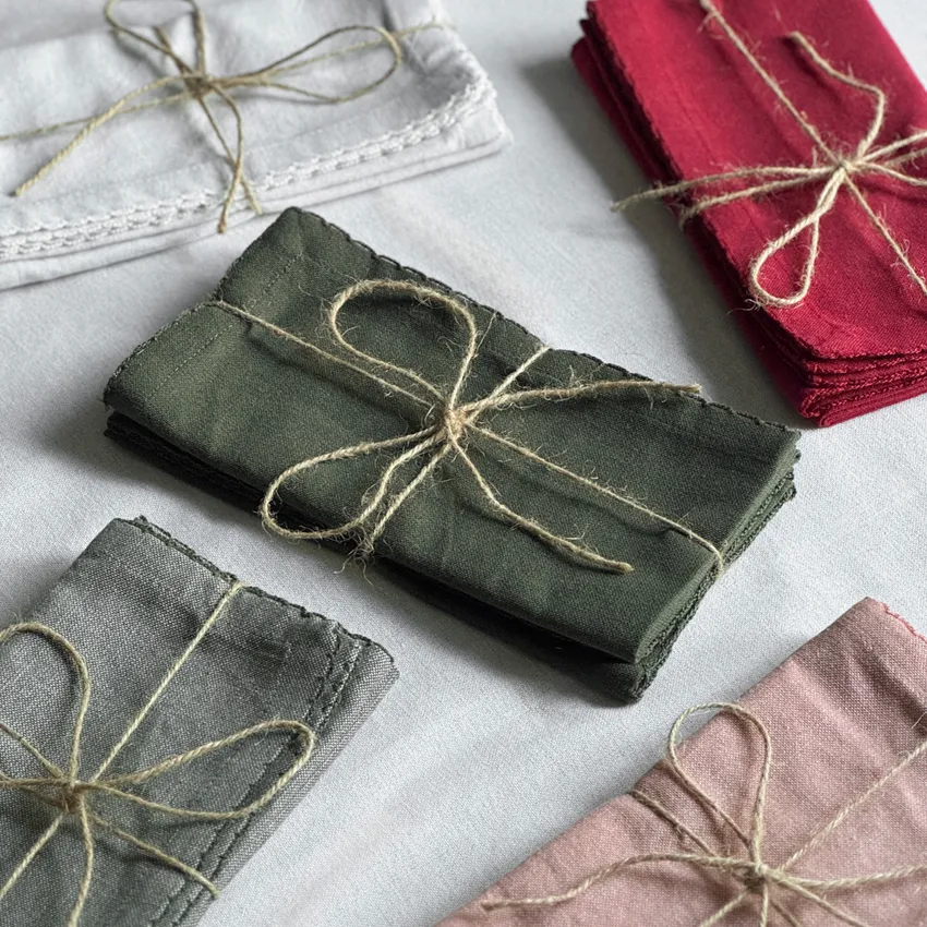 Serviette Recyclée 2-pack Felicia, Rouge foncé