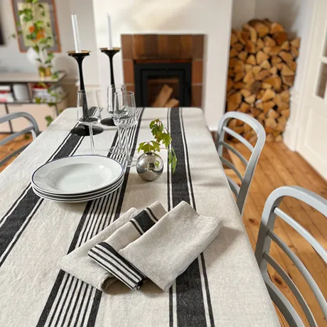 Nappe Lukas, Noir/Lin