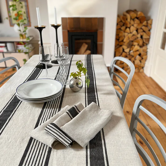Nappe Lukas, Noir/Lin