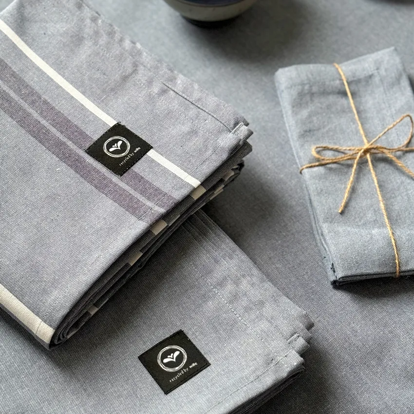 Nappe Essuyable Recyclée Dante, Bleu/Blanc/Bleu marine