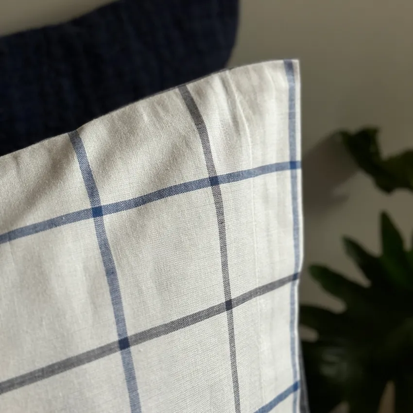 Parure de lit 2-dels Gotland, Bleu marine/Bleu/Blanc