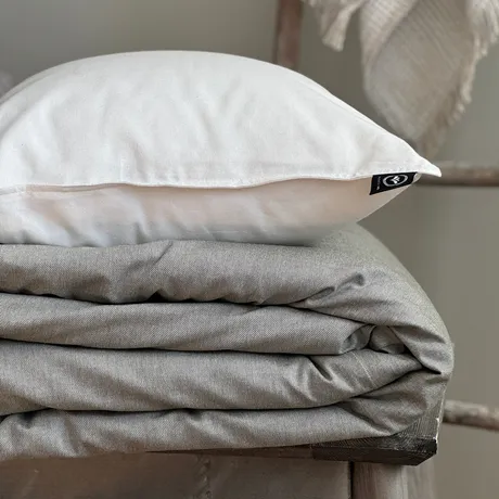 Recyclé Parure de lit 2-dels Estelle, Beige/Blanc