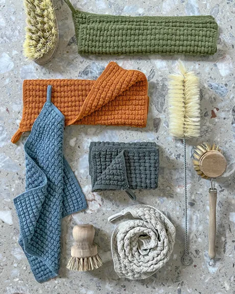 Chiffon vaisselle Lidhult, teint écologiquement, Rouille