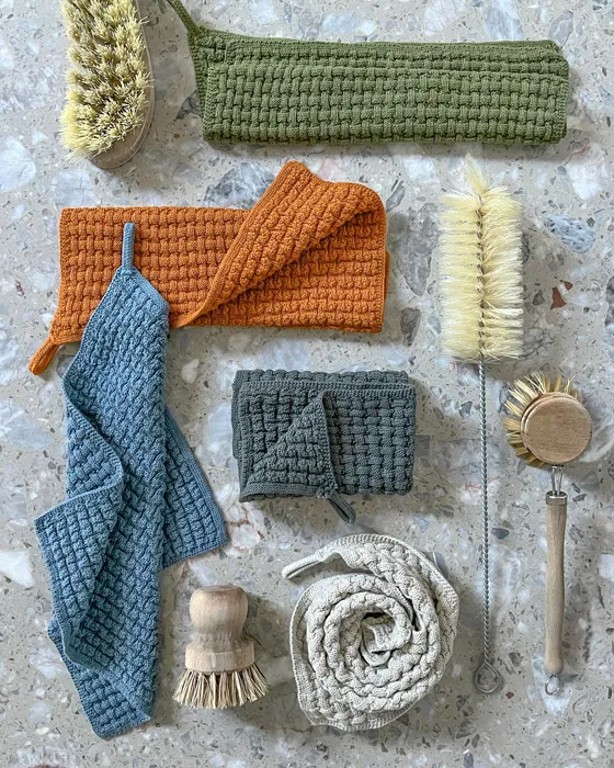 Chiffon vaisselle Lidhult, teint écologiquement, Rouille