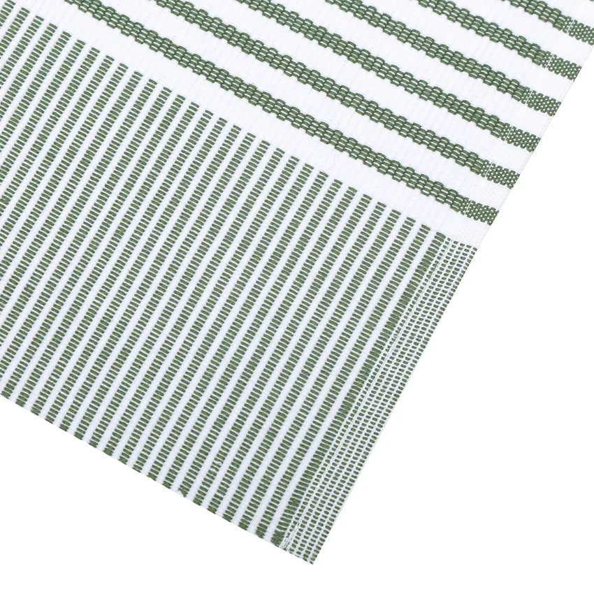 Recyclé Chemins de table Isa, Vert/Blanc