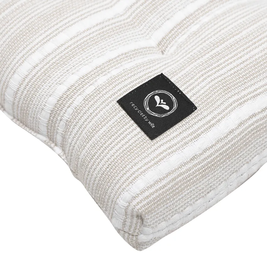 Coussin de palette recyclé Ebba, Lin/Blanc