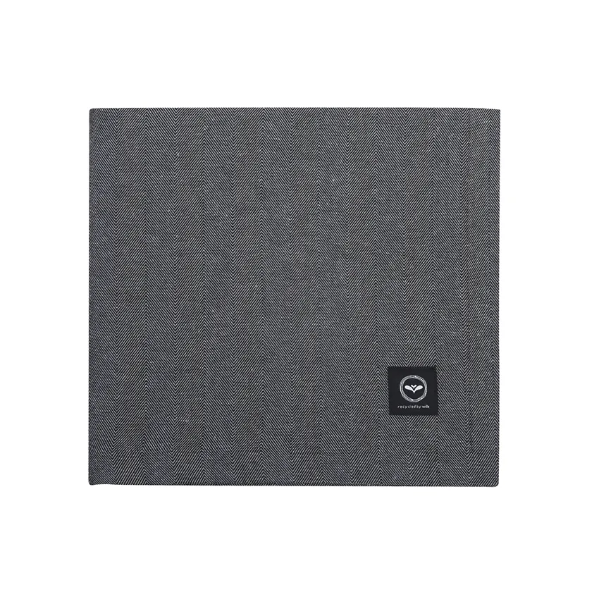 Nappe recyclée Emil, Noir/Gris clair