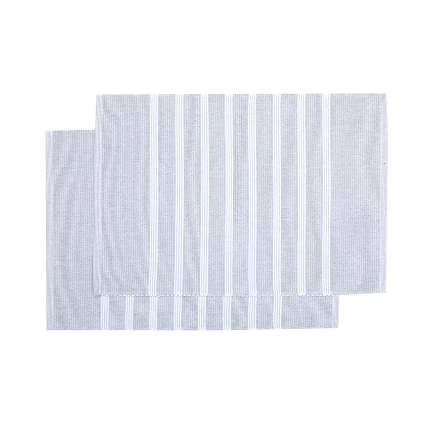 Set de table recyclé 2-pack Sigrid, Gris clair