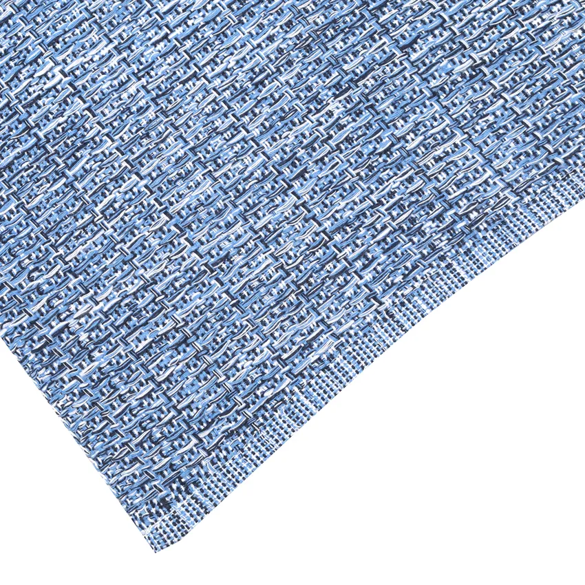 Chemin de table recyclé Sandra, Bleu marine/Bleu clair