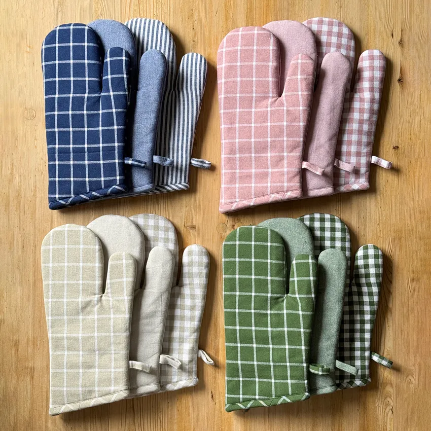 Gant de cuisine recyclé Recycling, 3e choix, Rose clair/Blanc