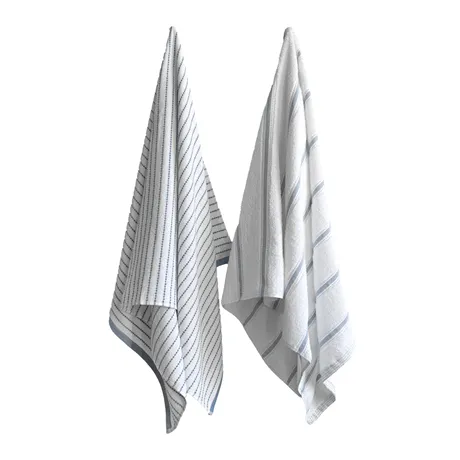 Serviette de bain Visby, 2-sortering, Bleu/Blanc