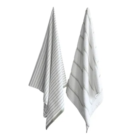 Serviette de bain Visby, 2-sortering, Vert/Blanc