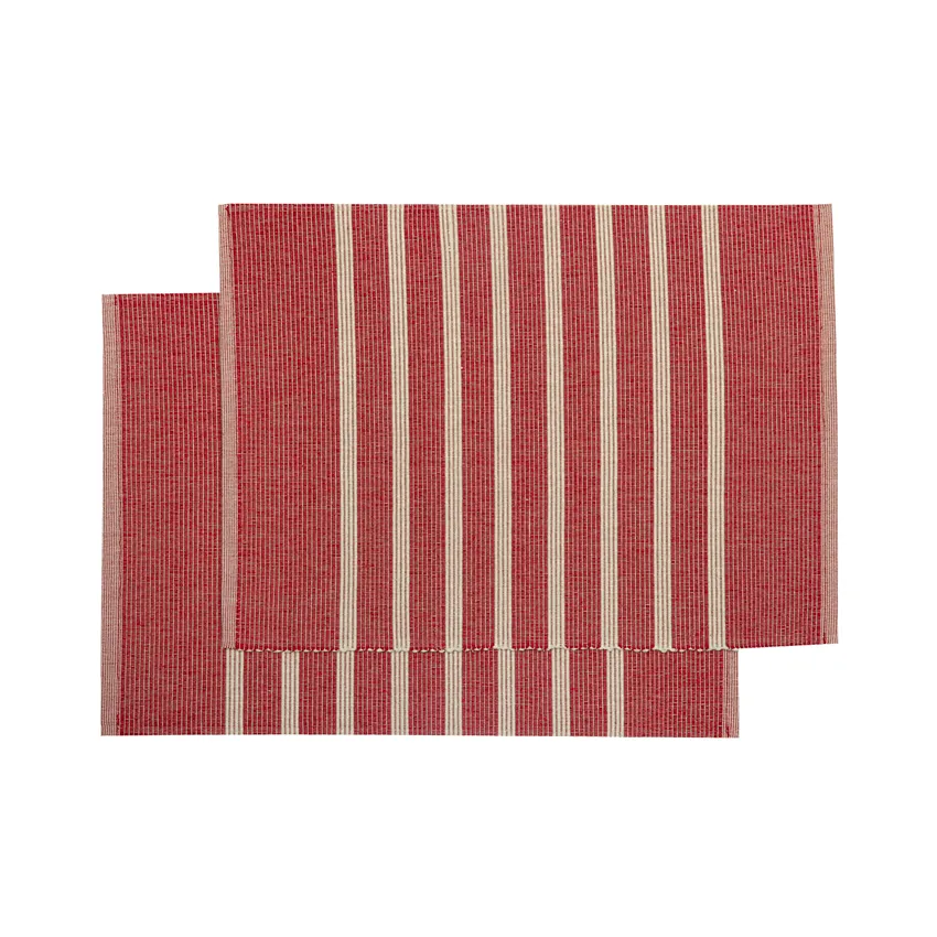 Set de table recyclé 2-pack Sigrid, Rouge foncé/Linne