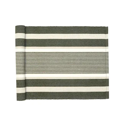 Recyclé Chemins de table Greta, Vert olive/Lin