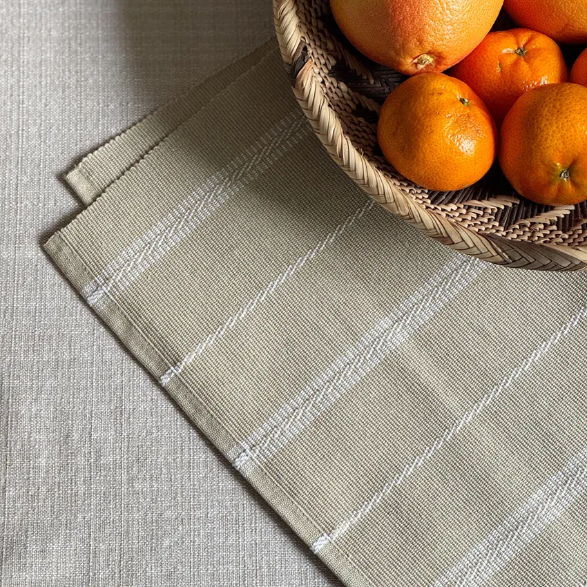 Set de table recyclé 2-pack Herman, Lin/Blanc