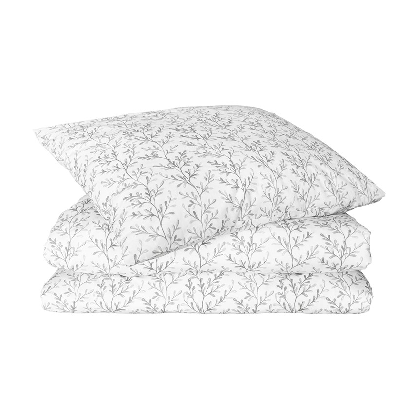 Parure de lit 2-dels Wilmer, Blanc/Gris