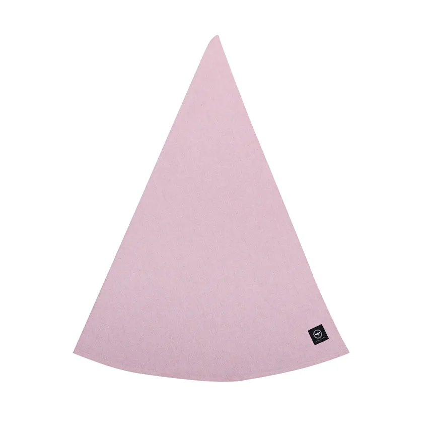 Nappe Ronde Recyclée Elin, Rose clair/Blanc