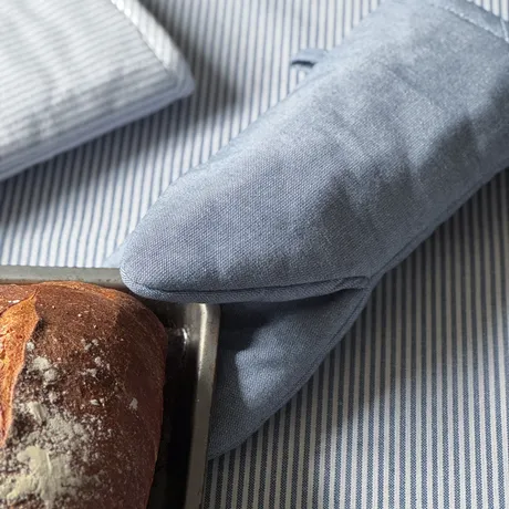 Gant de cuisine recyclé Gösta, Gris bleu/Blanc