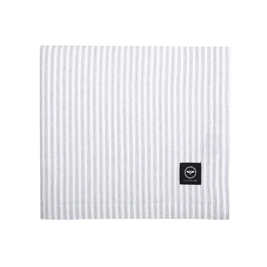 Nappe recyclée Lina, Gris clair/Blanc