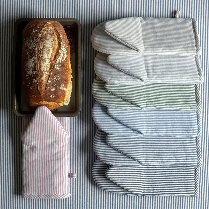 Gant de cuisine recyclé Bosse, Vert/Blanc