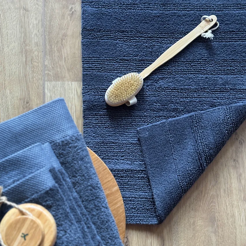 Tapis de bain Lucca, Bleu indigo