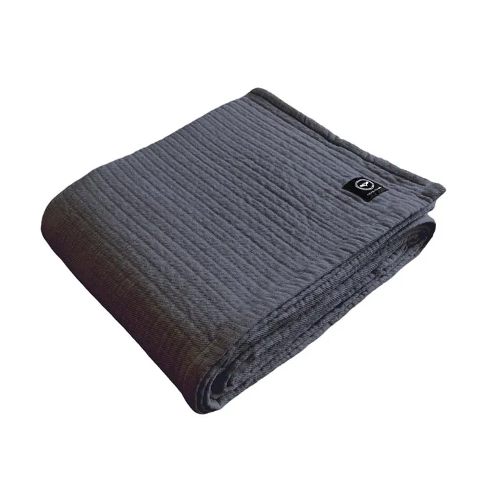 Recyclé Couvre-lits Gunnar, Gris foncé