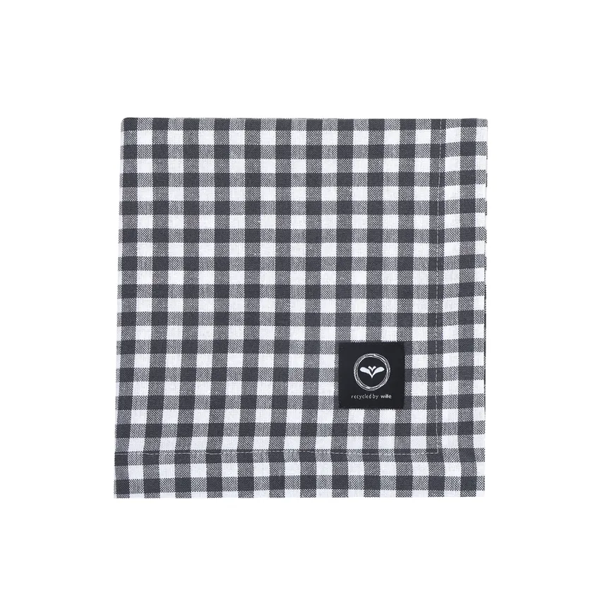 Nappe recyclée Bella, Gris foncé/Blanc