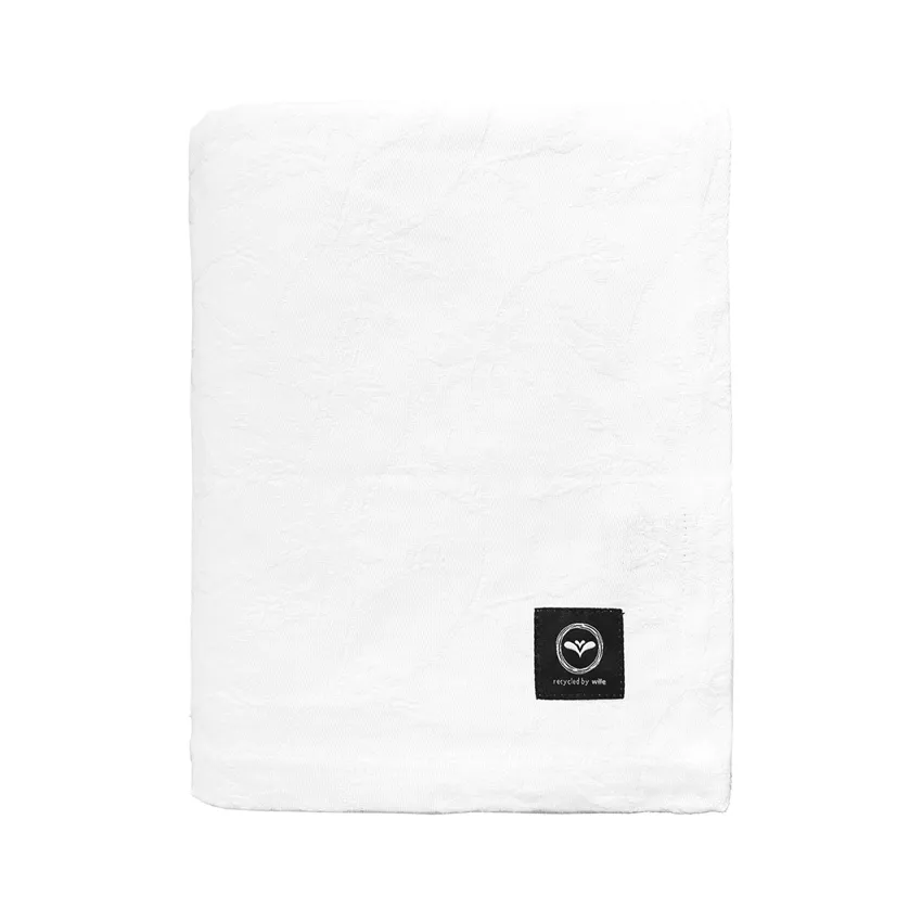 Nappe recyclée Lea, Blanc/blanc