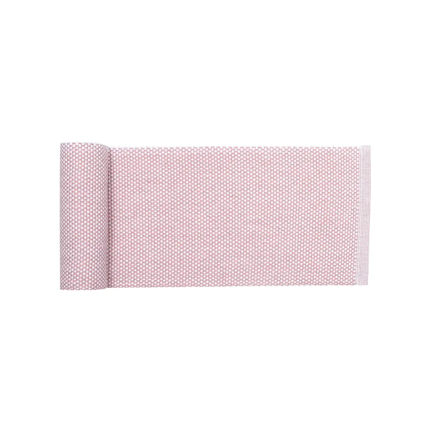 Recyclé Chemins de table Kalle, Rose clair/Blanc