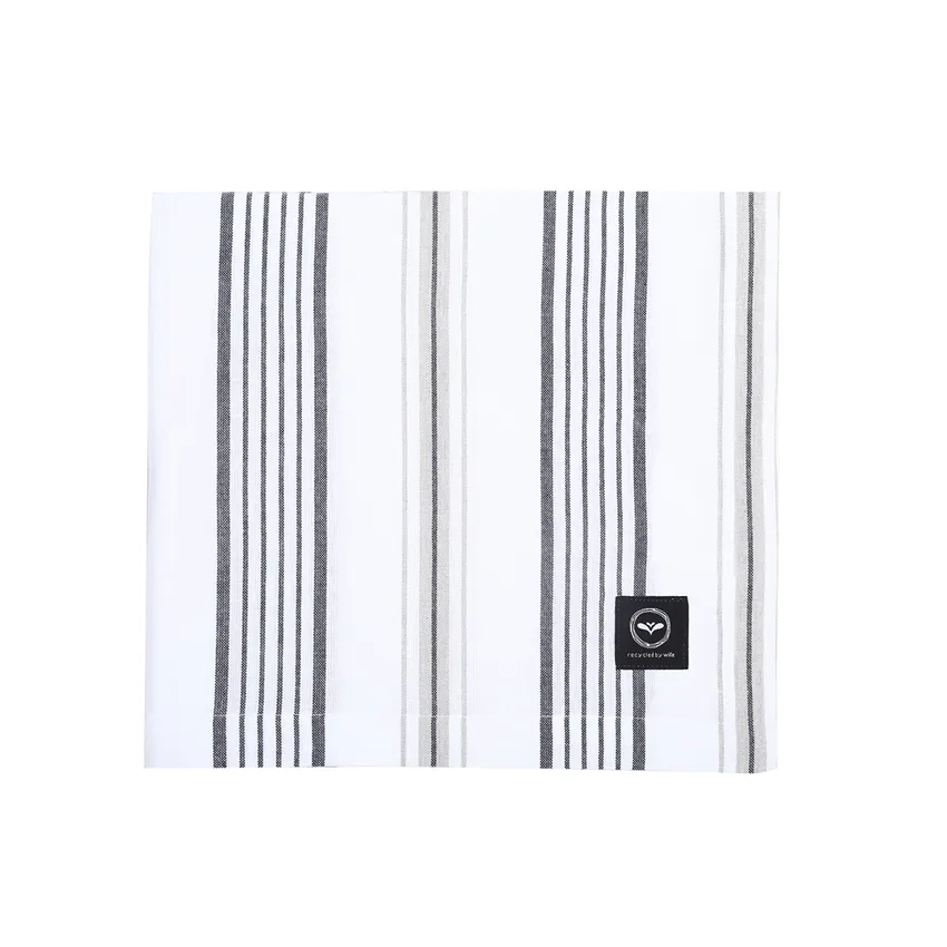 Nappe recyclée Tom, Blanc/Bleu marine