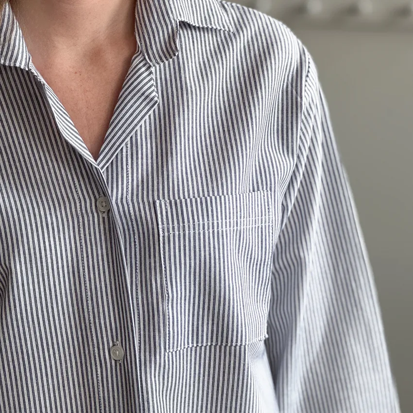 Pyjamasensemble 2 pièces Runmarö, Bleu marine/Blanc