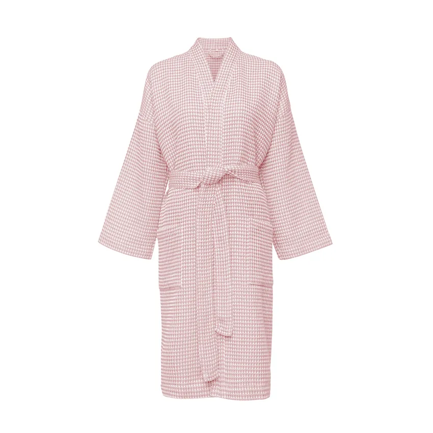 Peignoir recyclé Wilma, Rose clair/Beige